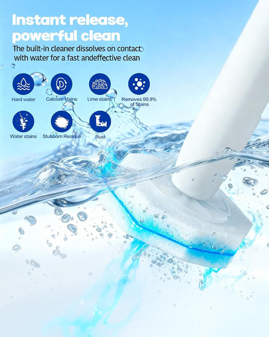 60 Pack Wand Refills Compatible with Clorox Toilet Brushes, Instant Foam Cleaning, Secure Lock No Slipping, Odor Neutralizing, Easy Snap-On Design