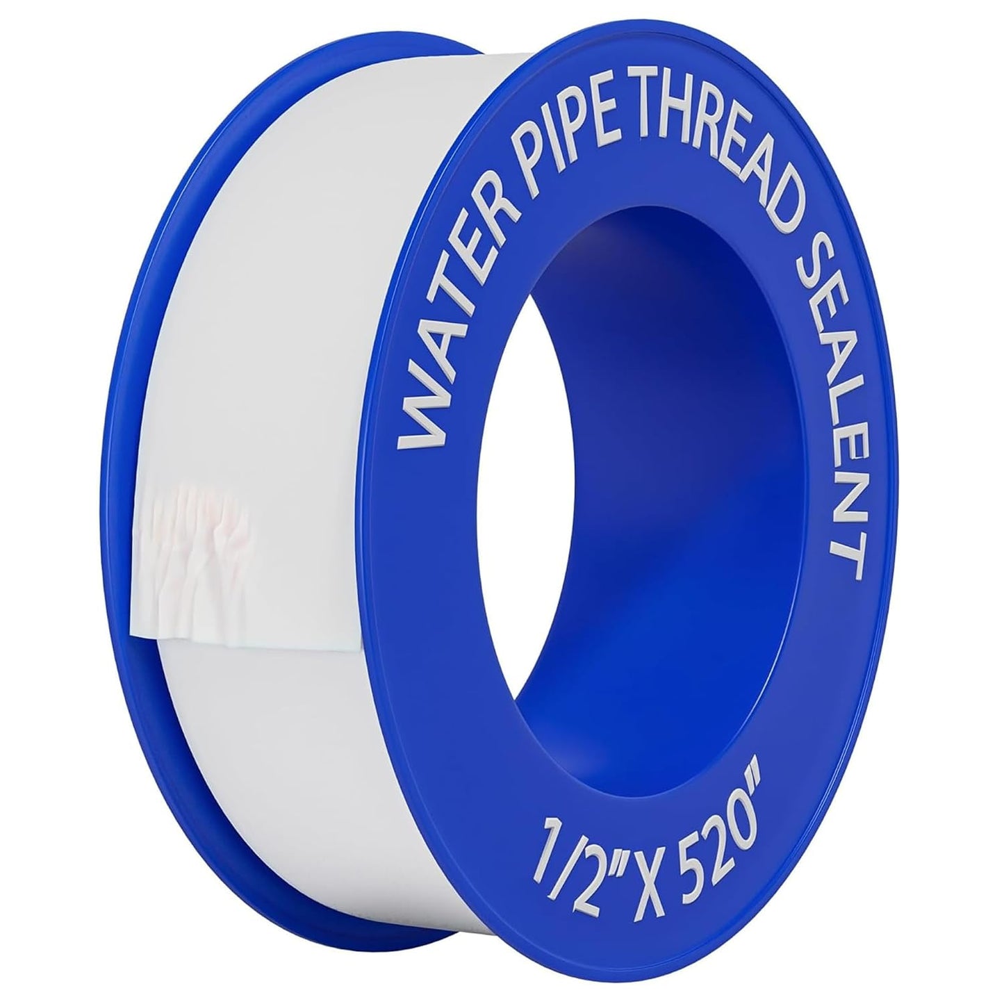 PTFE Teflon Thread Seal Tape, 4 Rolls, 1/2 Inch x 520 Inches, Plumbing Thread Sealing Tape for Shower Heads, Water Pipe Sealing, Leak-Proof Pipe Fittings