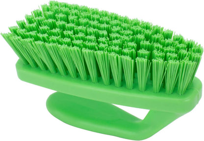 SPARTA Heavy Duty Scrub Brush, Hand Brush with Iron Shape Handle Design for Scrubbing Kitchen Pots and Pans or Bathroom Sink and Shower, 6 Inches, Black, Twin