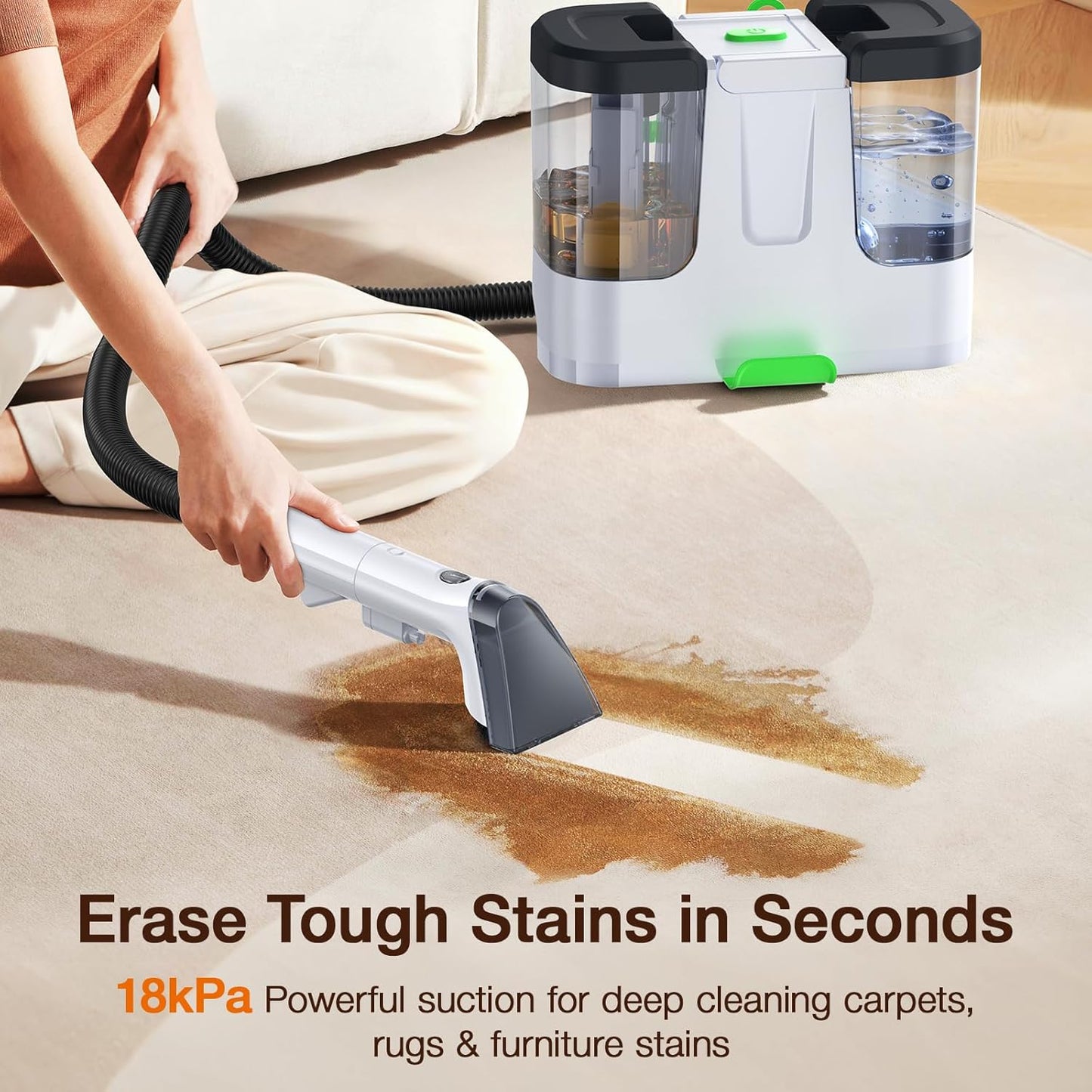 Electric Spin Scrubber, Cordless Cleaning Brush Scrubber with 7 Replaceable Brush Heads and Adjustable Extension Handle, IPX7 Waterproof Power Cleaning Brush for Bathroom Tub Floor Tile Shower