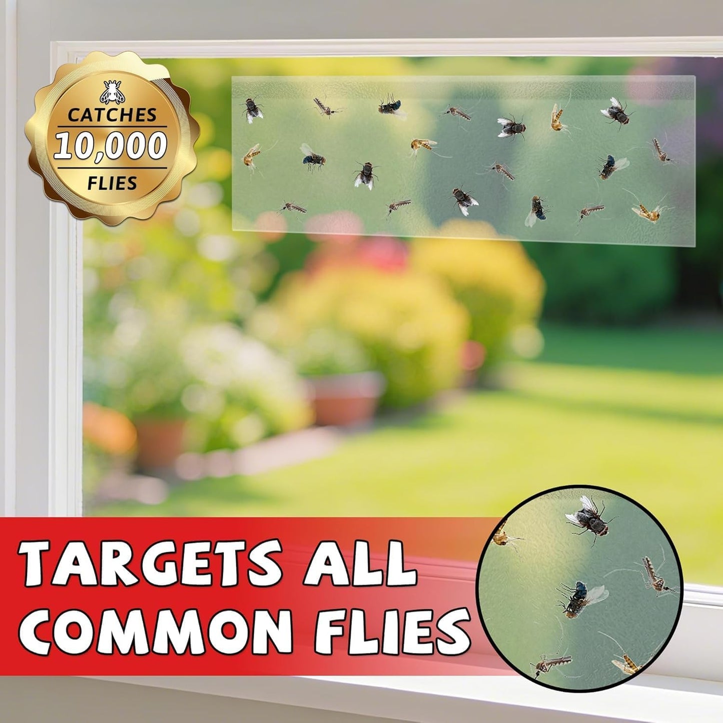 LULUCATCH Window Fly Trap, 24 Pack Fruit Fly Traps for Indoors, Sticky Gnat Trap Bug Trap, Non-Toxic Odorless Flying Insect Trap, Pet Safe Bug Catcher for Fruit Fly, Mosquitos, Fungus & Flying Insect