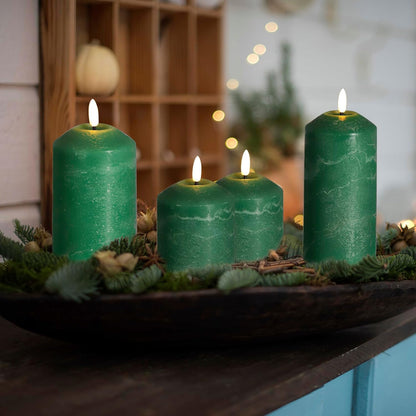 Eywamage White Flameless Pillar Candles with Remote, Flickering LED Candles Battery Powered Real Wax Set of 3