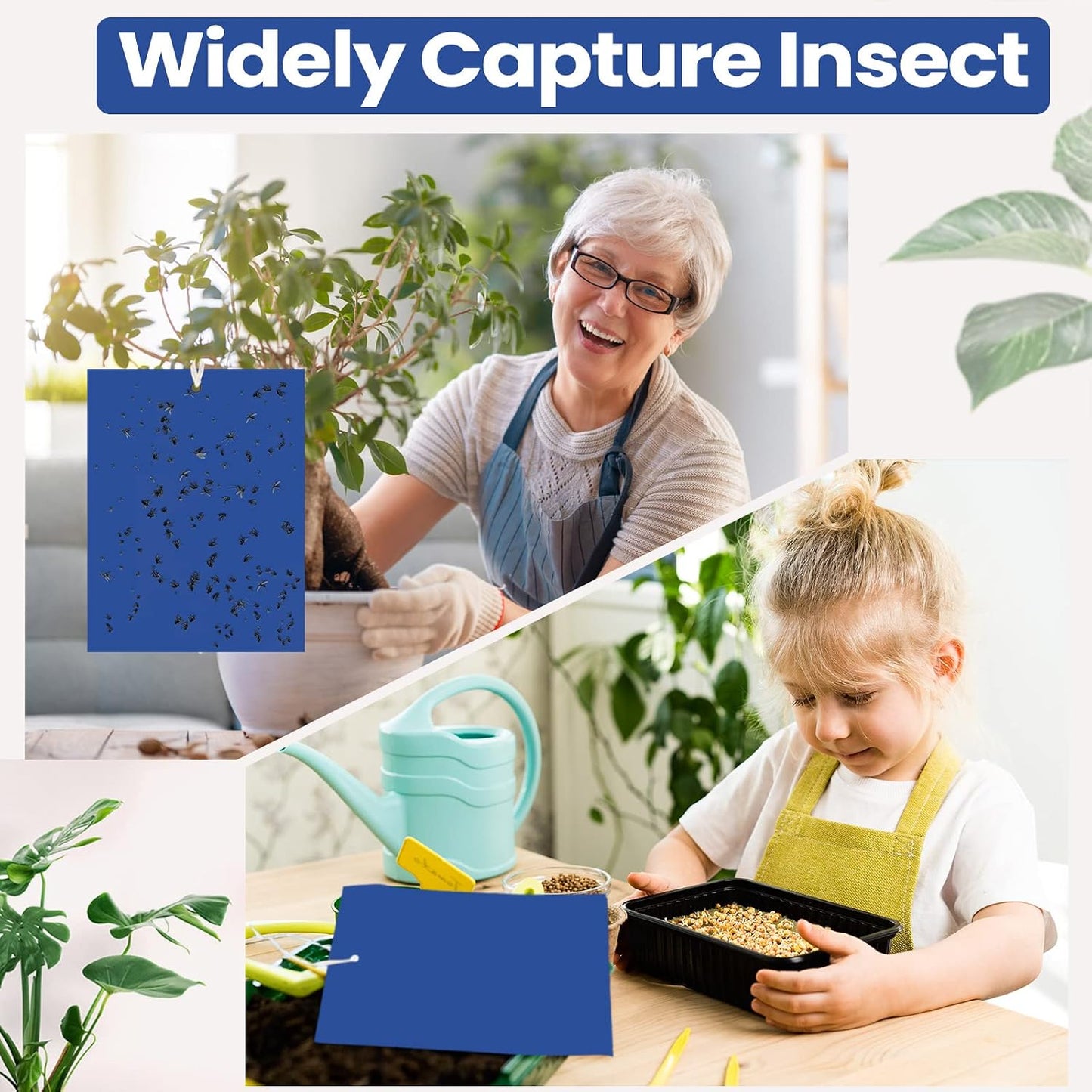 Qualirey 150 Pcs 6x8 Inch Yellow Sticky Traps for Gnats, Dual-Sided Sticky Gnat Traps for Indoor Outdoor Plants, Pest Control for Fungus Gnats, Fruit Flies, Whiteflies – Bulk Pack with Twist Ties