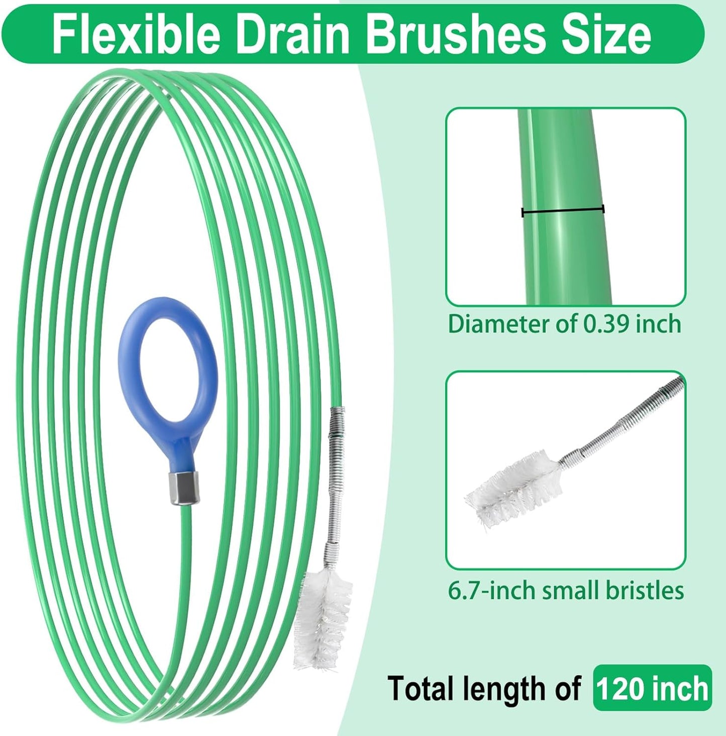 Auto Sunroof Drain Cleaning Tool, 120 Inch Flexible Tube Cleaning Brush, Drain Brush Extra Long Pipe Cleaners for Cars, Car Accessories, Car Sunroof Drain Hole Cleaner for Drains, Sewers, Windshields