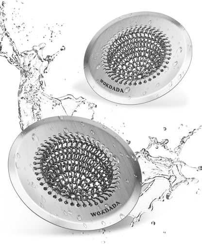 Revolutionary Kitchen Sink Drain Strainer/Patented Reversible Chain Mesh, Effortless Cleaning & Debris Catcher, Large Capacity, Anti-Clog, 304 Stainless Steel & Rust-Proof/Handmade