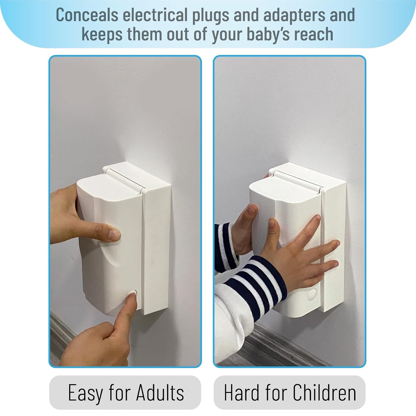 Bates Baby Safety Outlet Cover Box - Plug Covers for Electrical Outlets, Child Proof Outlet Cover, Socket Covers for Outlets