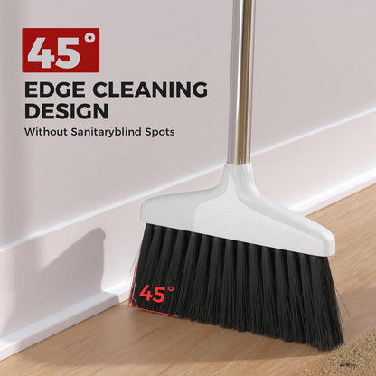 Handy Broom, Indoor/Outdoor Brooms, Duty Kitchen Broom, for Home Garage Kitchen Office Courtyard Lobby Patio Lawn Concrete (1, White)