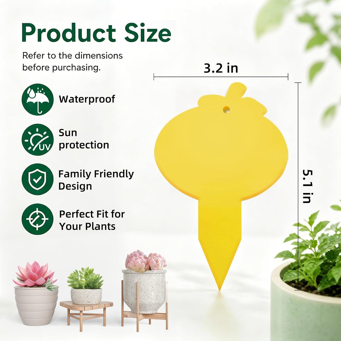 40 Pcs 5 Shapes Yellow Extremely Sticky Traps for Fungus Gnat, Fruit Fly, Fly, Whitefly, Flying Insect Catcher Traps for Houseplants, Kitchen, Indoor/Outdoor, Non-Toxic, Odorless, Pet and Kid Safe