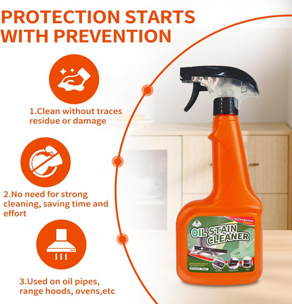 Heavy Duty Kitchen Degreaser Spray, Fast Acting Grease Remover for Stove, Oven & Range Hood, Cuts Tough Grease, for Outdoor Cooking and Grill Cleaner Degreasing (1PC)