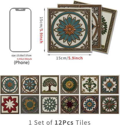 Peel and Stick Backsplash Tile Sticker for Kitchen and Bathroom Walls - 24 Removable 5.9"x5.9" Tiles, Waterproof