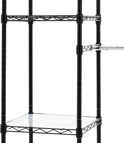 Amazon Basics Expandable Metal Hanging Closet Organizer System with Storage Shelves, Adjustable, Easy to Assemble, 57-80"L x 14"W x 72"H, Black
