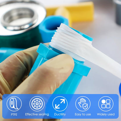 24Pcs Plumbing Tape Waterproof PTFE Tape Plumber Pipe Tape Pipe Thread Sealing Tape Water Hose Tape for Shower Head Pipe 0.79inch Wide 590.55inch Long