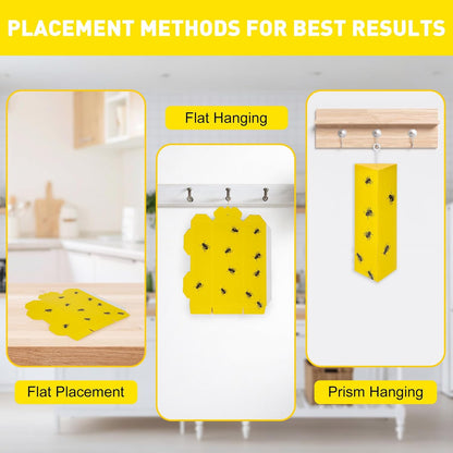 12 Pack Sticky Fly Traps, Fly Traps Outdoor/Indoor, Fly Stick, Fruit Fly Trap, Flying Insect Catcher Gnat Trap Killer for Flying Plant Insect Such as Mosquitos, Aphids, Leafminers, Fungus Gnats