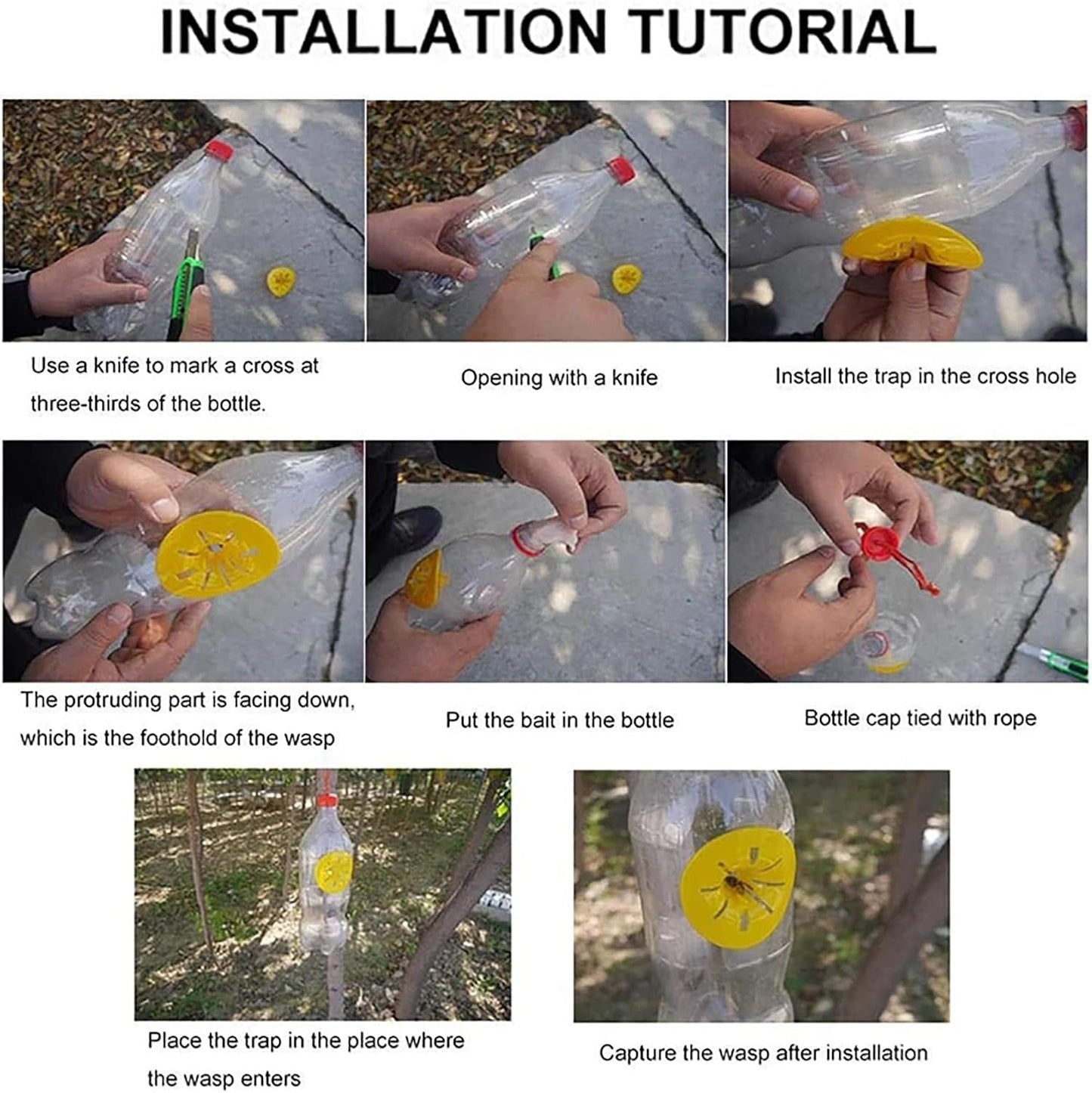 10Pack Hornet Traps Outdoor Hanging Indoor Outdoor Reusable Wasp Traps Hornet Hanging for Yellow Jackets Bee Catcher