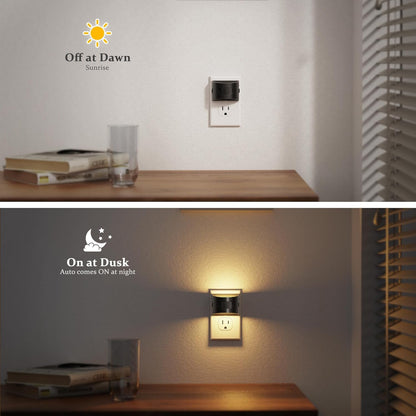 JandCase Motion Sensor Night Light, 2 Pack Motion Activated Night-Lights, 3000K Warm White LED Night Lights Plug into Wall, 30/60LM Adjustable Brightness, for Kids Adults Bathroom Bedroom
