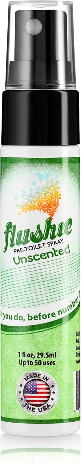 Flushie Pre-Toilet Spray Travel Size Toiletries Bathroom Spray for Toilet Deodorizer Traveling Essentials - Poop Odor Eliminator (Linen, 1oz 3pack)
