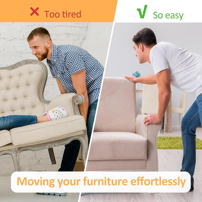 16pcs Easy Gliders for Furniture 1.5 inches Self Adhesive Beige Furniture Sliders Reusable Moving Pads Moving Men Sliders Furniture for Carpet and Hardwood Floors Moving Furniture