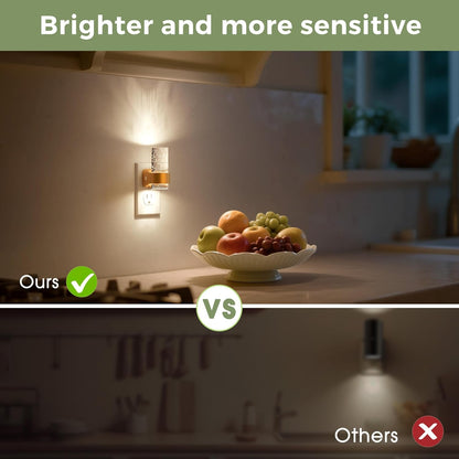 L LOHAS LED Night Light,Dimmable Night Lights Plug into Wall, 2 Pack Acrylic Nightlight with 0-100 LM Adjustable Brightness, 3000K Plug in Night Light with Dusk to Dawn Sensor, for Bathroom Hallway