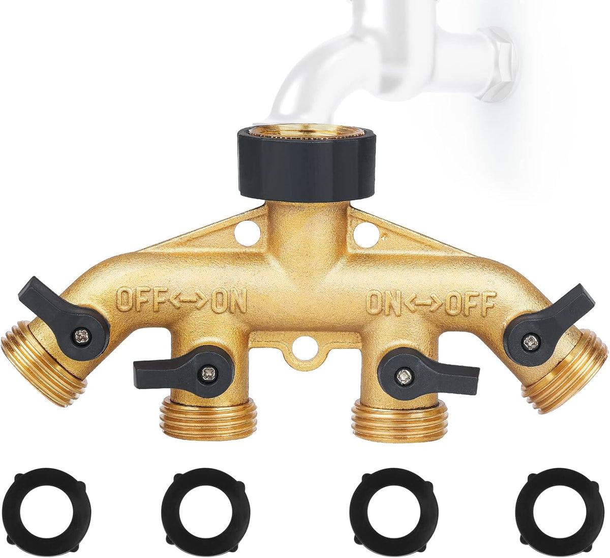 Garden Hose Splitter 2 Way Heavy Duty Brass Connector Tap Y Splitter (2WAY x)