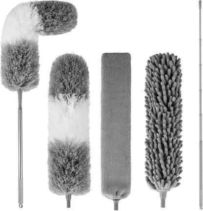 Dusters for Cleaning,Feather Duster with Extension Pole,Ceiling Fan Cleaner Duster,Long Duster Extended Handle,Blind Cleaner Dusting