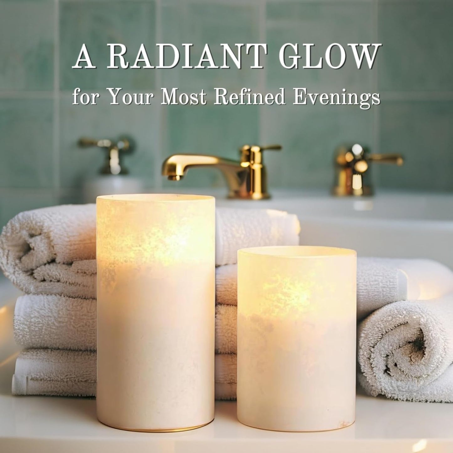 VENTA Set of 3 White Pillar Candles | Real Wax Battery Operated Flickering LED Candles with Remote | Timeless Decor for Farmhouse, Modern & Mantel Displays