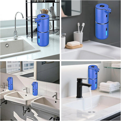 OHIFAST Automatic Foaming Soap Dispenser Touchless, USB Rechargeable Smart Hand Soap Dispenser, 6-Level Adjustable, 12.8oz/380mL Wall Mounted for Bathroom Kitchen Dish Soap-White