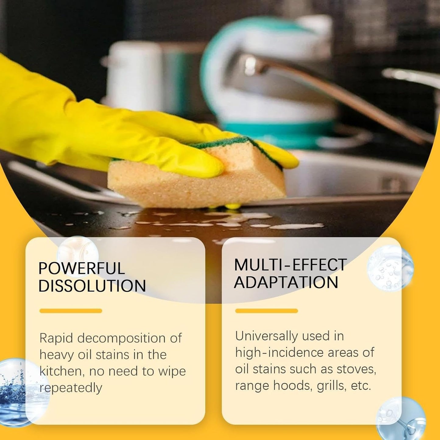Heavy Duty Kitchen Degreaser Spray – 120ml Heavy Oil Stain Cleaner for Clean Up Kitchen Oil Stains, Multi Purpose for Microwave & Oven & Stove Top (with wash cloth) (1)