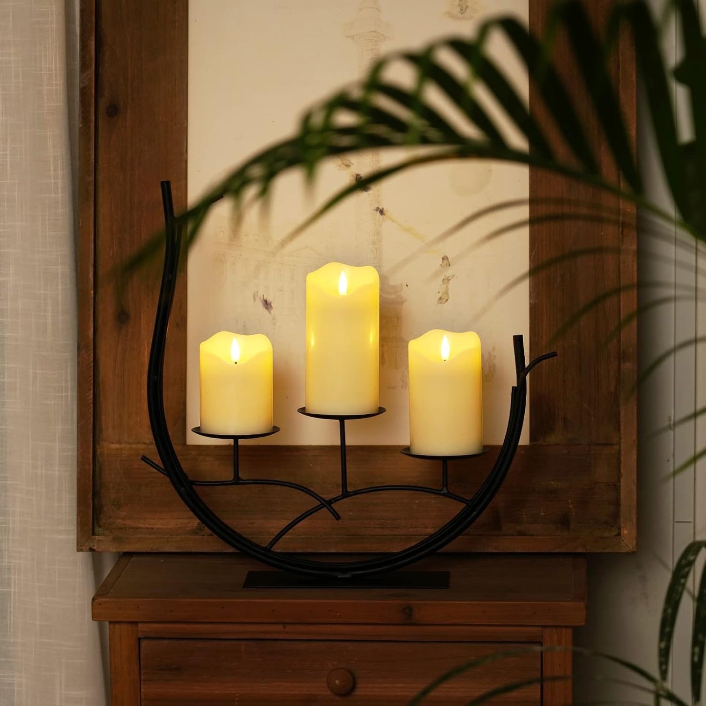 Homemory Dripping Wax Flameless Candles, Battery Operated Candles with Remote Control and Timers, LED Pillar Candles, Electric Fake Candles, 3" x 6", Set of 2
