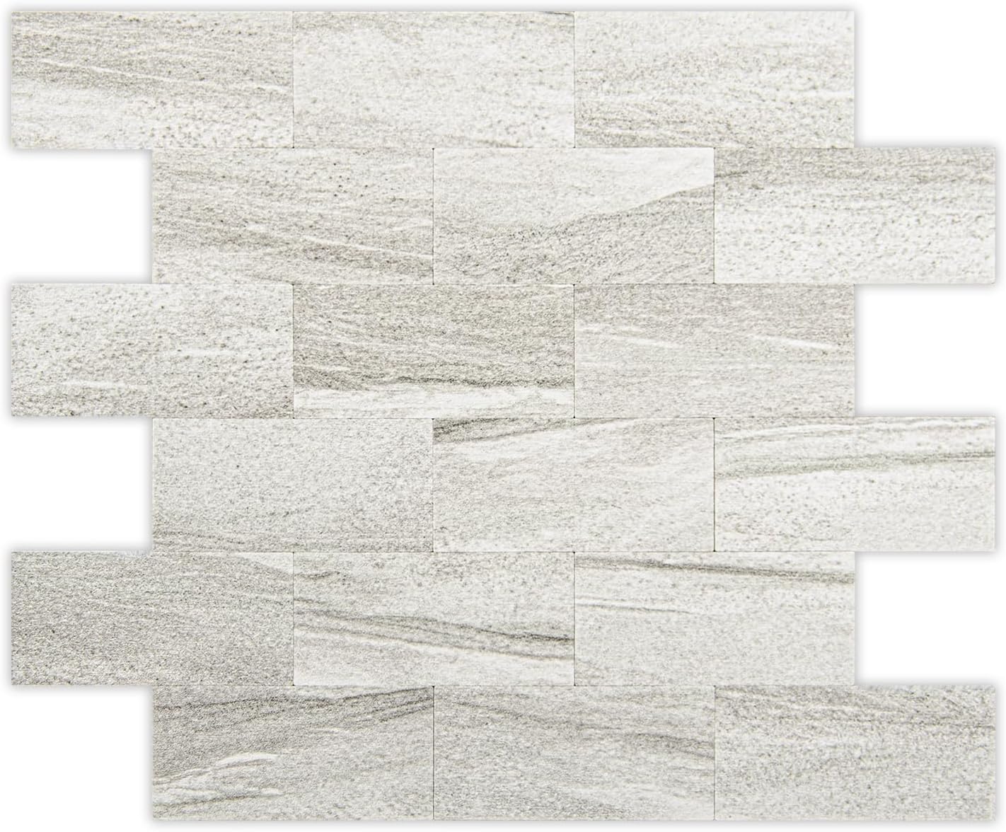Art3d 10-Pack Peel and Stick Wall Tile for Backsplash, Stick on Stone Tile for Kitchen Bathroom Fireplace Vanitity in Stone Beige