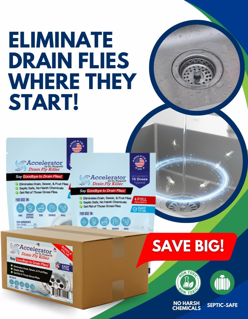 Drain Powder 32oz Powder – Complete Drain & Pipe Treatment Kit
