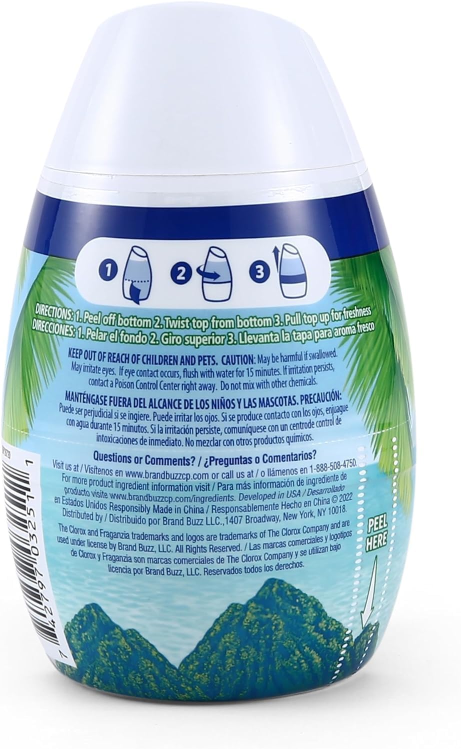Clorox Fraganzia Gel Air Freshener Cone, Adjustable Odor Eliminating Gel with Lavender and Eucalyptus Scent for Home, Bathroom, Office, Small Spaces, Long Lasting No Battery Freshener, 6 Oz