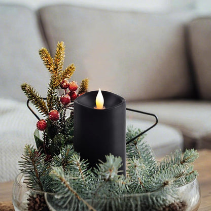 3x3 Flickering Flameless Candles Set of 2, 2AA Battery Life 600 Hours Battery Candles Flickering with Timer,3 inch Flameless Candles with Remote for Indoor/Outdoor, Ivory