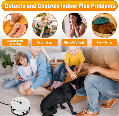 2 Pack Flea Traps for Inside Your Home, Indoor Flea Traps with 8 Sticky Pads, Flea Monitoring Trap for Home, Sticky Insect Catcher for Fleas, Moths & Gnats