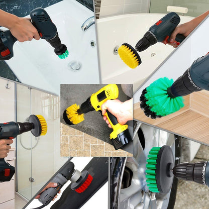 Drill Brush - 2" 5" Powered Heavy Duty Stiffness Bristles Scrubbing Scrubber Cleaning Kit for Bathroom Tile Showers Tubs Carpet Kitchen Porcelain Pool Marble