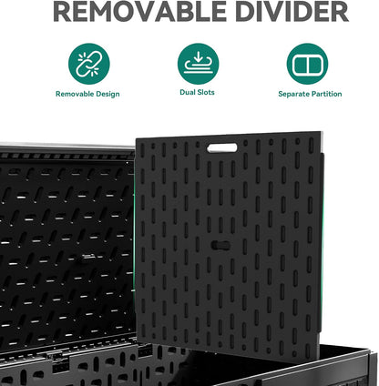 YITAHOME 95 Gallon Outdoor Storage Deck Box | Waterproof Resin Deck Box w/Handles, Lockable Outdside Deck Box for Patio Furniture, Garden Tools, Lockable & UV