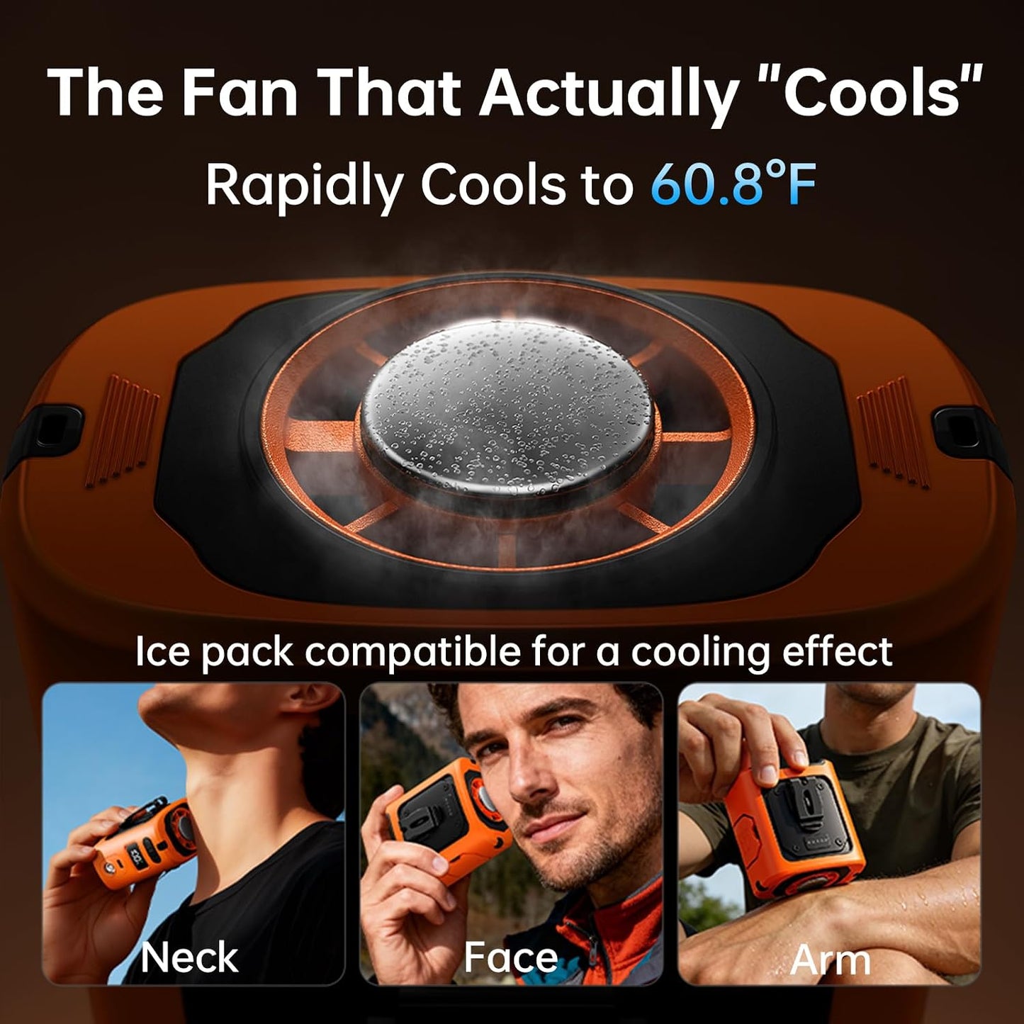MUXNW High-Speed Waist Fan with Ice Cooling, Clip On Belt Fan | 8000mAh battery, 14000RPM, 5-speed. LED light, 24H. Ice-cooling plate. For construction, jobsite, camping