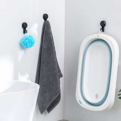 TAILI Suction Cup Razor Holder in Shower 2 Pack, Towel, Loofah, Shaver Holder for Bathroom Wall, Powerful Suction Cup Shower Hooks, Easy to Install and Reuse, White