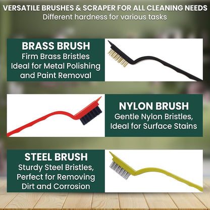 14 Pcs Crevice Cleaning Brush Set – Hard Bristle Cleaning Tools for Grout, Tile Floors, Gaps & Narrow Spaces – Multi-Purpose Grout Scrub Brush for Cleaning Bathroom, Shower, Window Tracks, Kitchen