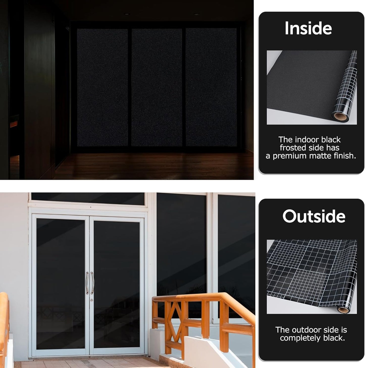 HIDBEA Frosted Window Privacy Film Heat Control UV Blocking, Static Cling Non-Adhesive Reusable Door coverings for Bathroom Home Office (Frosted 17.5 Inch x 6.5 Feet)
