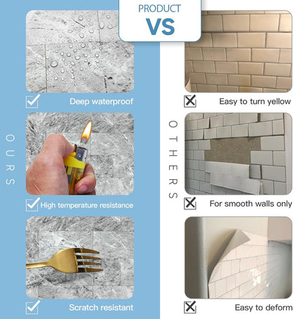 2026 New Upgrade Peel and Stick Backsplash Tile, Peel and Stick 11.34" X 11.57" Wall Tile for Kitchen, Bathroom, Fireplace, Laundry (Beige Ecru, 10 Packs)