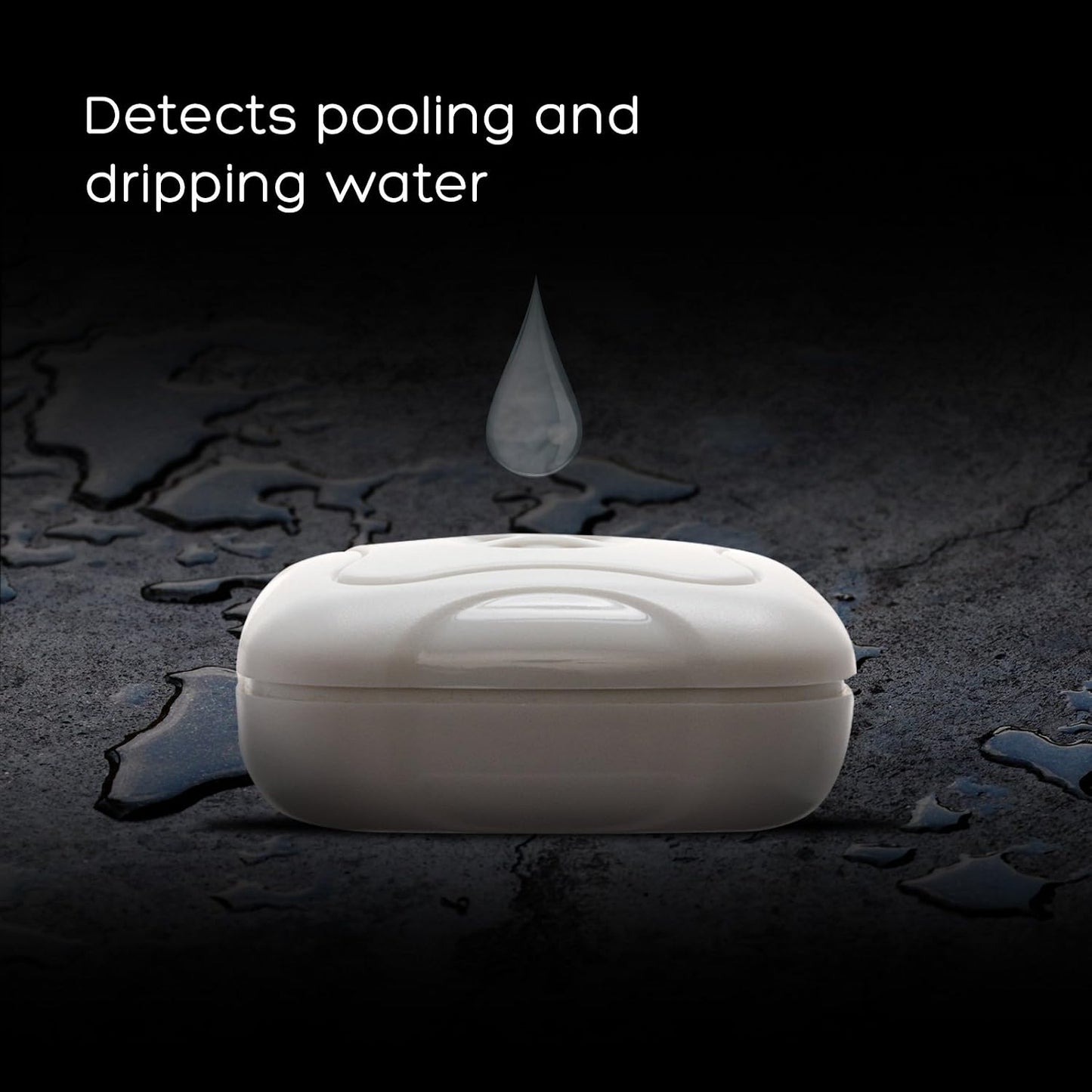 2 Pack Water Leak Detector - 95 dB Flood Detection Alarm Sensor for Bathrooms, Basements, Laundry Rooms, Garages, Attics and Kitchens by Mindful Design (White, 2 Pack)