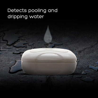 2 Pack Water Leak Detector - 95 dB Flood Detection Alarm Sensor for Bathrooms, Basements, Laundry Rooms, Garages, Attics and Kitchens by Mindful Design (White, 2 Pack)