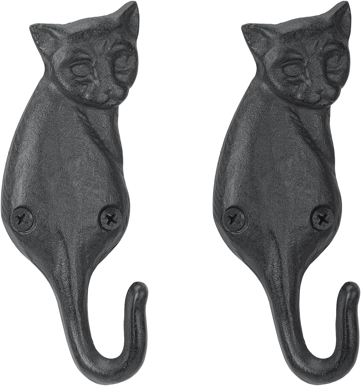 Coat Hooks Wall Mounted, Rustic Bat Key Hook Holder, Heavy Duty Decorative Black Wall Hooks for Mudroom, Towels, Hat Rack, Purse Hooks, Cast Iron Decorative ‎Antique Black Hooks