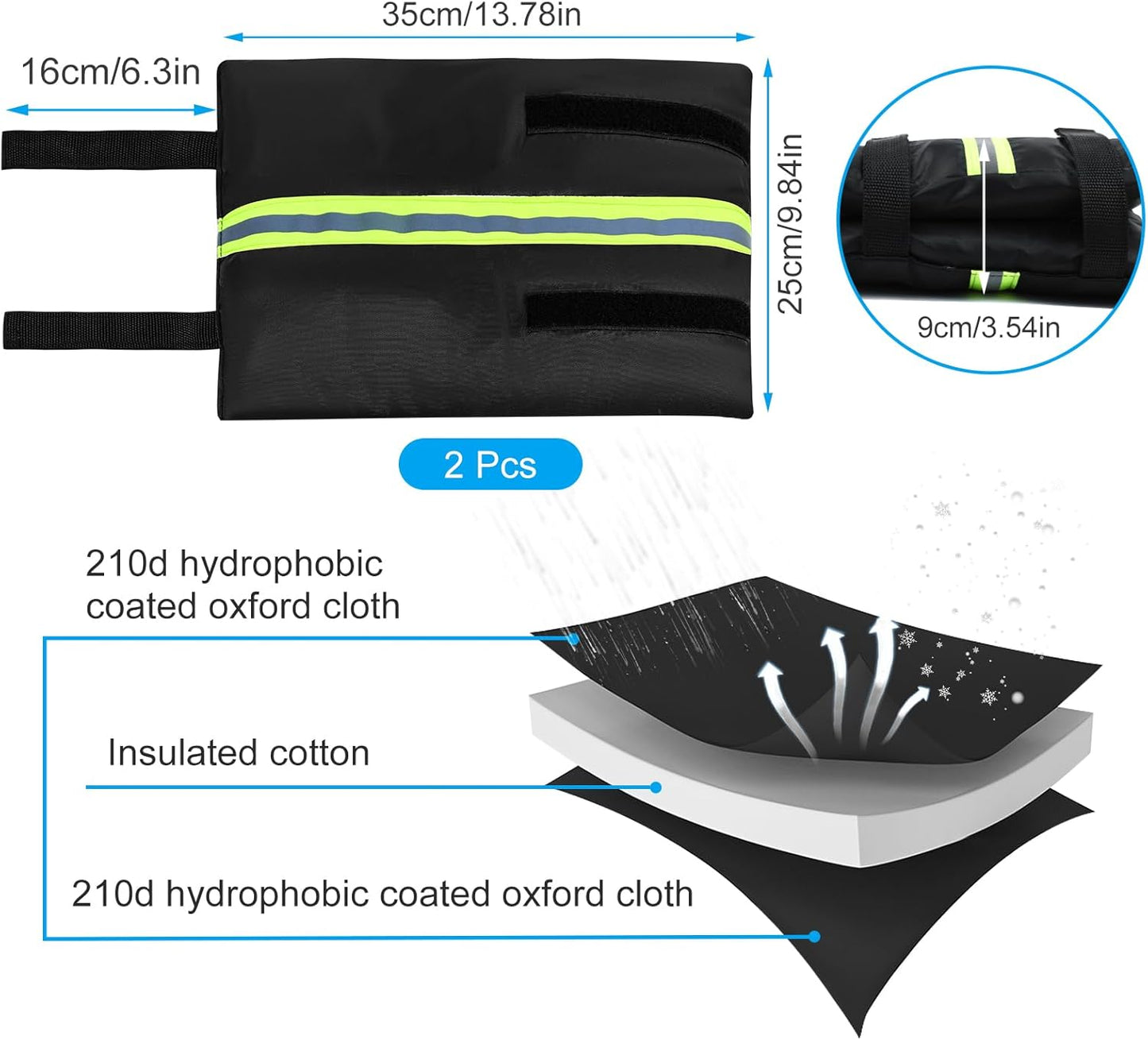 2Pcs Outdoor Faucet Cover for Winter Freeze Protection Outside Insulated Spigot Socks Freeze Miser Reusable Hose Bib Cover Waterproof Water Faucet Insulation Wrap with Reflective Strip for Garden Yard