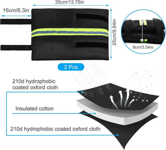 2Pcs Outdoor Faucet Cover for Winter Freeze Protection Outside Insulated Spigot Socks Freeze Miser Reusable Hose Bib Cover Waterproof Water Faucet Insulation Wrap with Reflective Strip for Garden Yard
