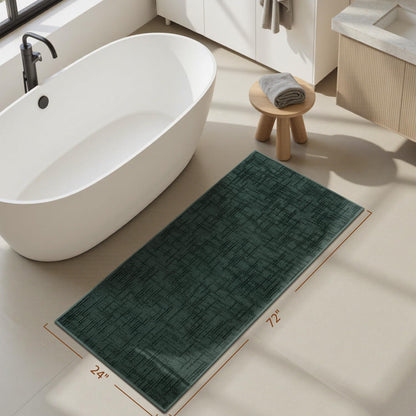 AMOAMI Bath Mat Non Slip Super Absorbent Quick Dry Bath Mats for Bathroom Floor Rubber Backing Washable Bathroom Rugs Modern Woven Jacquard Mat, Beside Tub Bath Rugs, 17" x 24", LightGrey