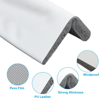 4 Pcs Door Corner Seals, Exterior Door Jamb Frame Seal, Self-Adhesive Wedge Draft Stoppers Foam Pads for Weather Stripping Noise Isolating (White)