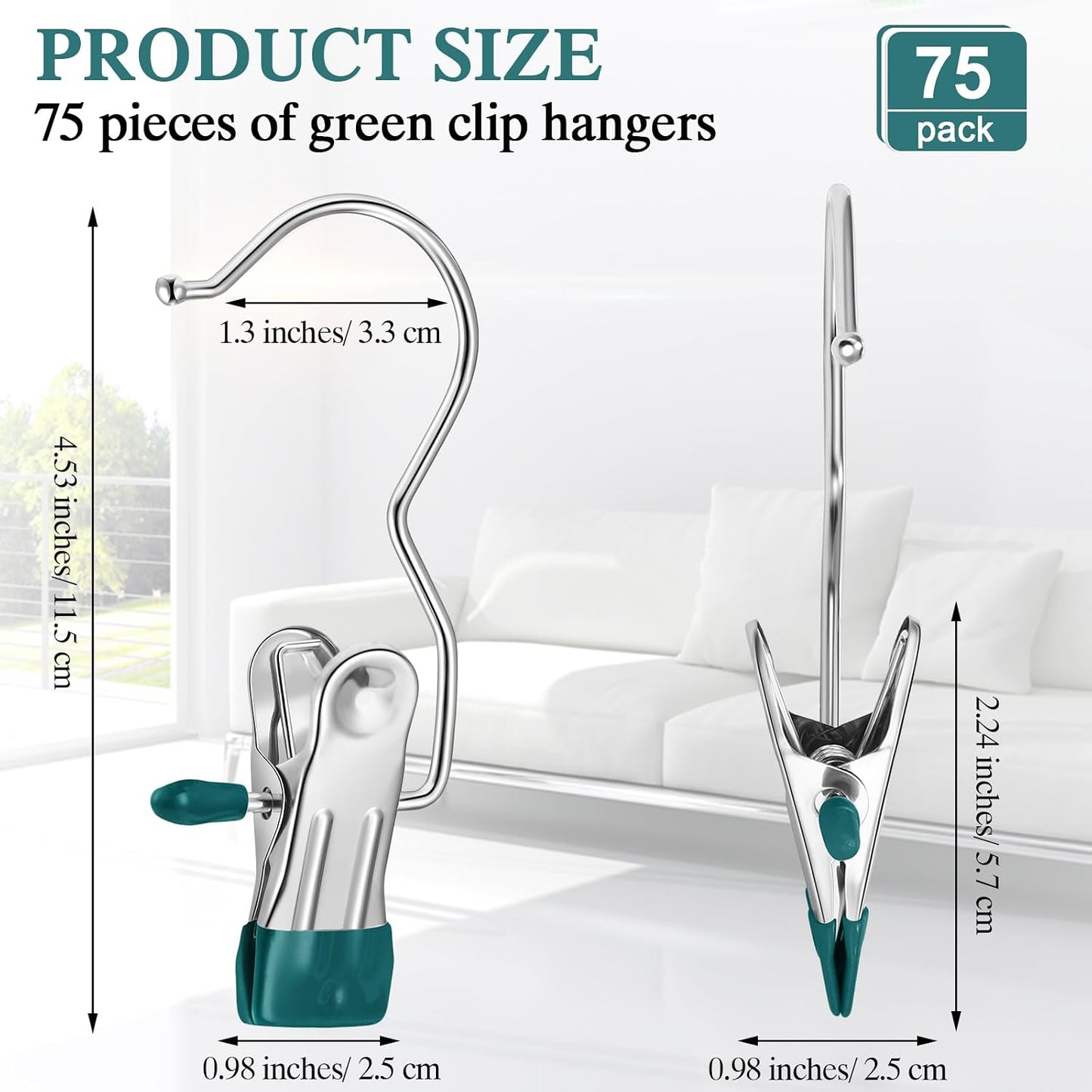 Yinder 150 Pcs Boot Hangers Clips Laundry Hooks Hanging Stainless Steel Clothes Pins Portable Clip Hangers for Closet Travel Socks Pants Handbags Hats Towels (Beige)