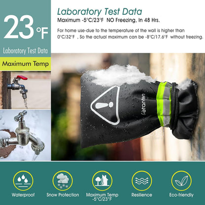Outdoor Faucet Covers for Winter, Fetanten 9" H x 6" W Water Spigot Covers Winter Insulated Freeze Protection, Outside Hose Bib Covers Faucet Socks Backflow Cover (4 PCS)