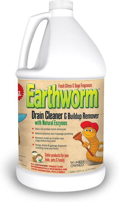 Earthworm Drain Cleaner - Drain Deodorizer - Natural and Family-Safe - 64 fl oz